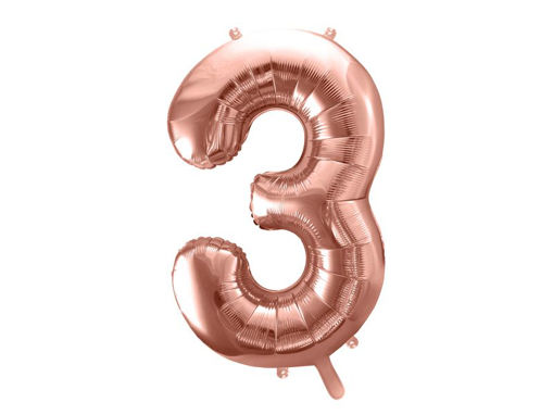 Picture of FOIL BALLOON NUMBER 3 ROSE GOLD 34 INCH